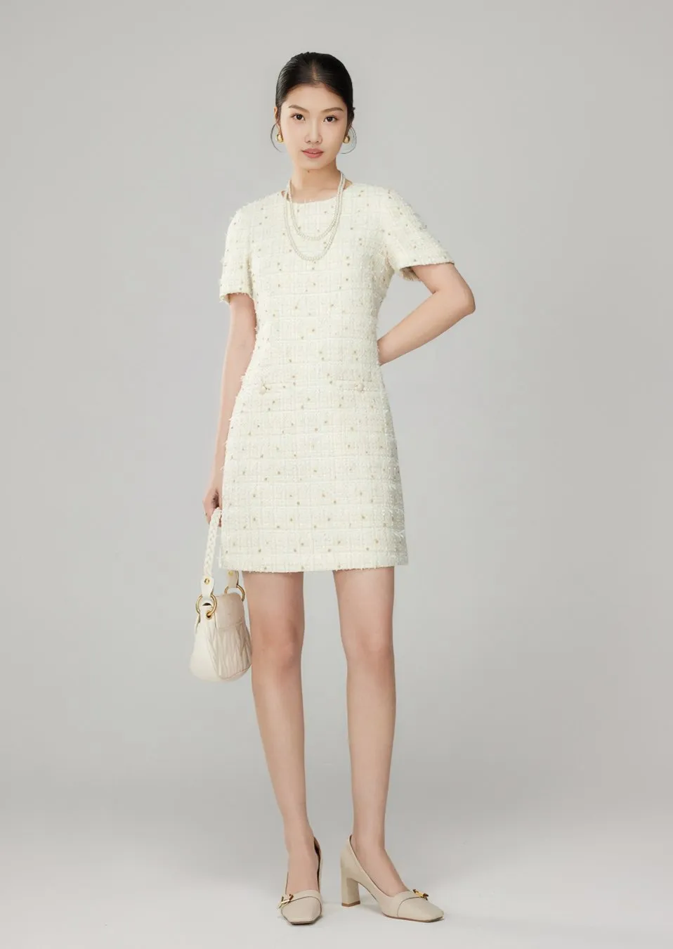TWEED FRINGE DRESS