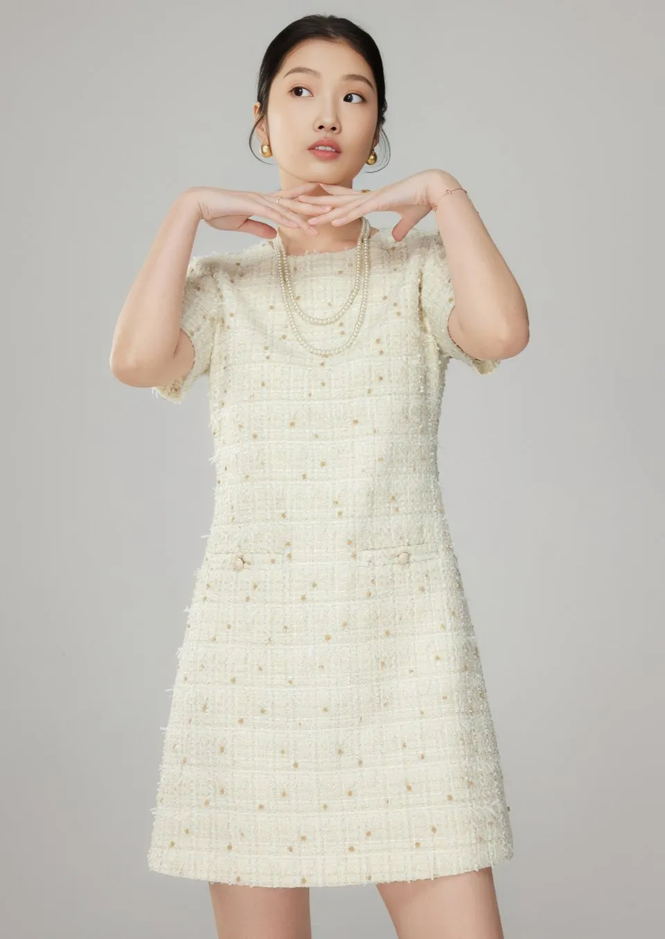 TWEED FRINGE DRESS