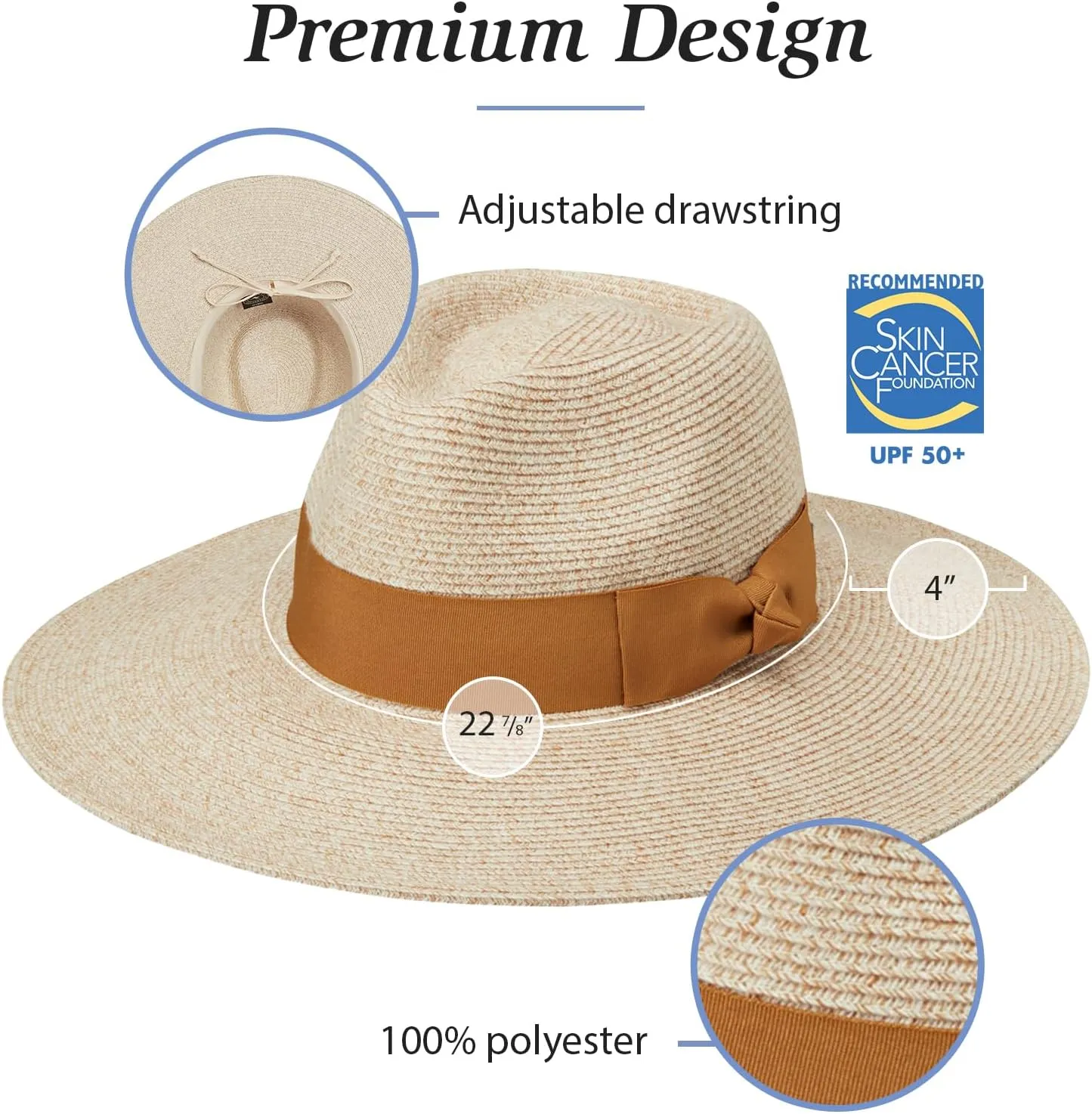 Wallaroo Hat Company Women’s St Lucia Fedora – UPF 50 , Lightweight, Wide Brim, Adjustable, Travel Friendly, Packable