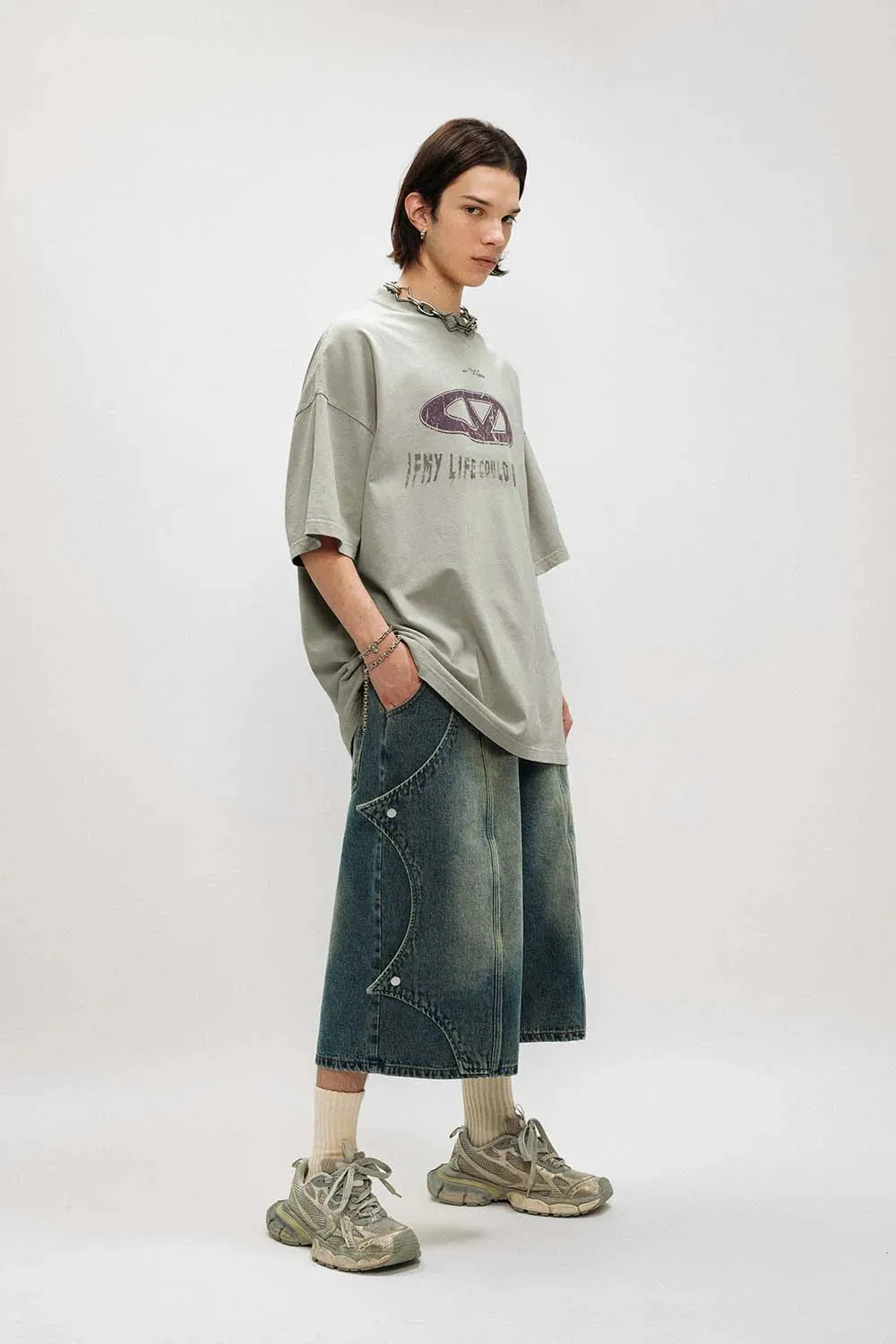 Wasteland Punk Style Vintage Washed Tee - Short Sleeve
