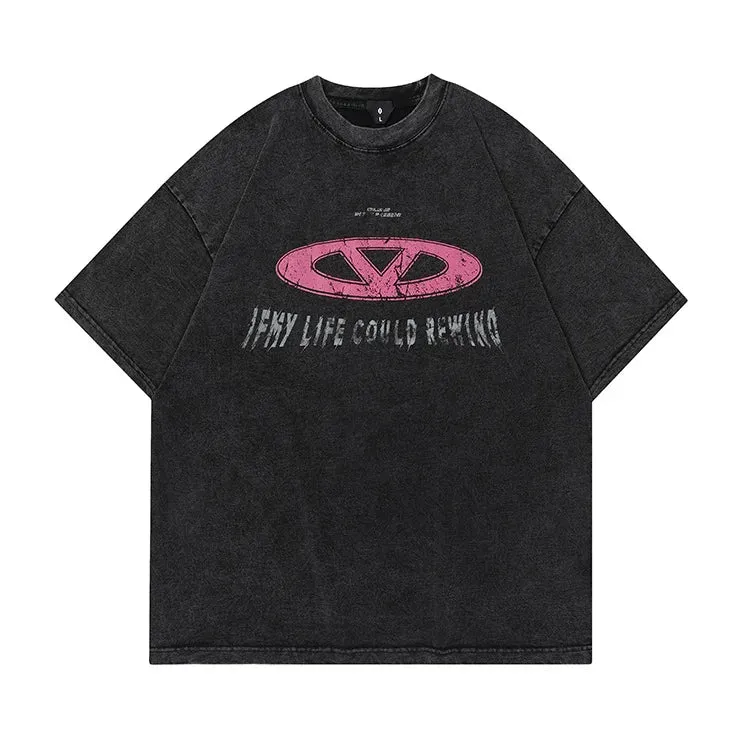 Wasteland Punk Style Vintage Washed Tee - Short Sleeve