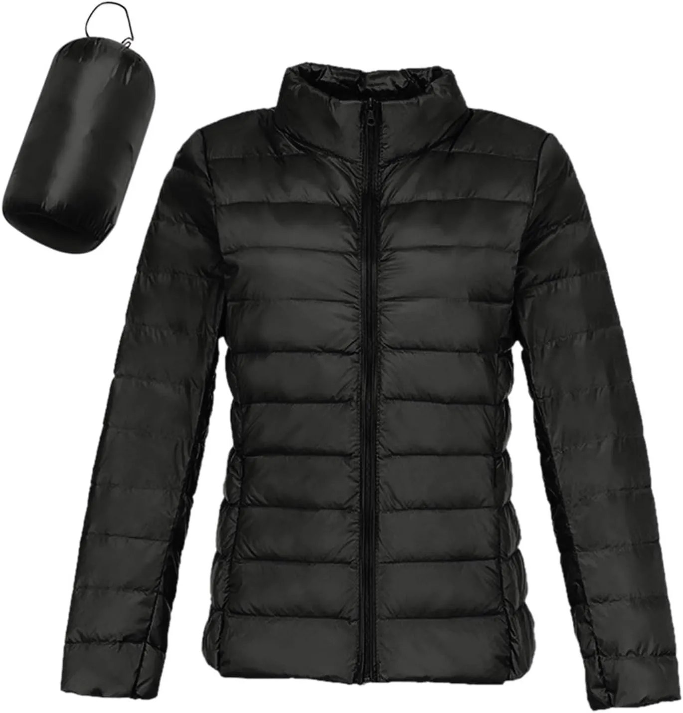 Womens Short Down Coats Winter Packable Puffer Jackets Hooded Ultra Light Quilted Winter Coats with Pockets Outerwear
