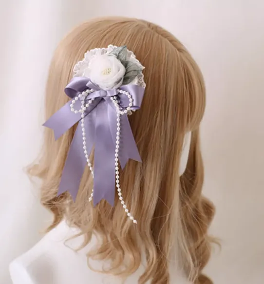 Xiaogui~Elegant Lolita Headdress Bow KC Cuffs Hairpins